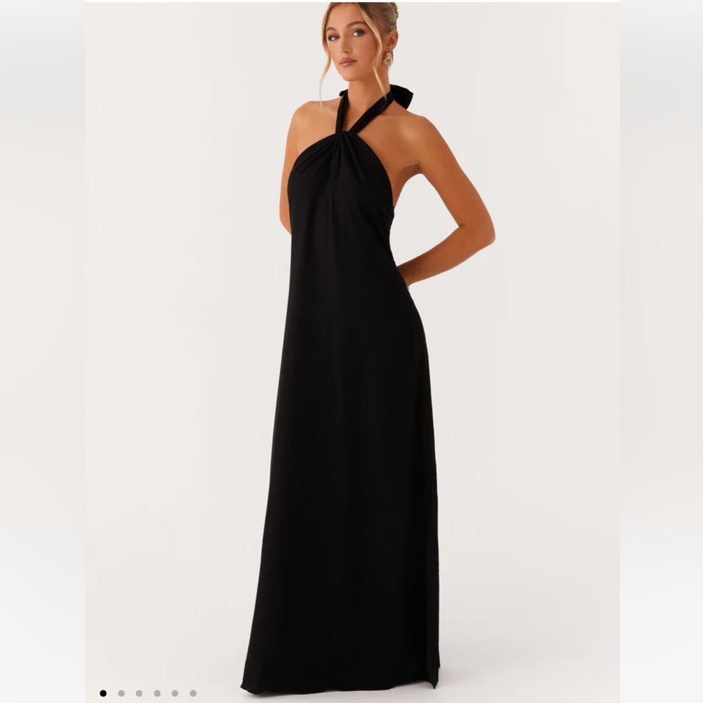 Peppermayo Black Halter Maxi Dress